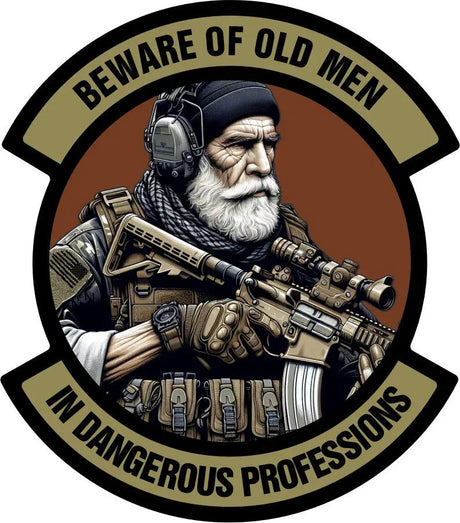 Beware of Old Men - In Dangerous Professions - 3" Embroidered/Sublimated Patch, alternate view 2
