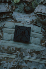 Midnight Reaper Leather Patch in Black Dye / Black Thread, alternate view 2