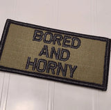 ASOS - Bored and Horny - 2x4 Patch - Olive Drab w/Black