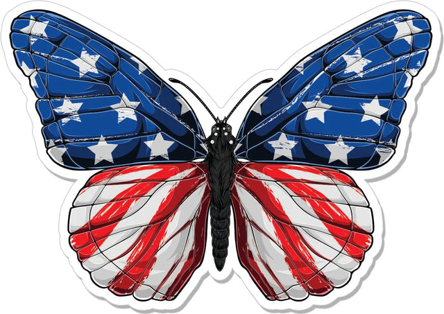 Tactical Gear Junkie American Flag Butterfly 4 Inch Sticker