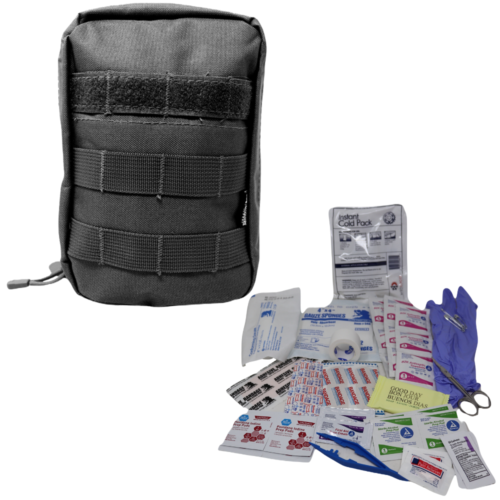 IFAK Pouch w/ 48-Piece First Aid Kit Insert in Black, alternate view 3