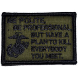 Be Polite, Be Professional USMC Mattis Quote - 2x3 Patch in MultiCam, alternate view 7