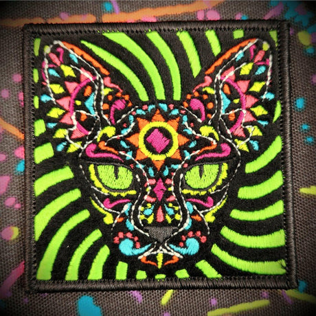 Tactical Gear Junkie Blacklight Cat 3.5 Inch Velvet Patch