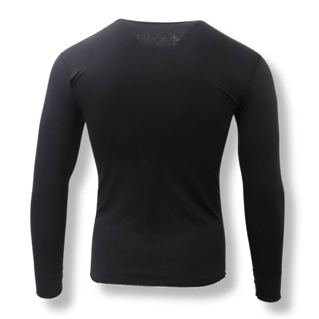 Heavy-Weight Cotton Crew Neck Thermal Top -9 Oz, Large Long, alternate view 2