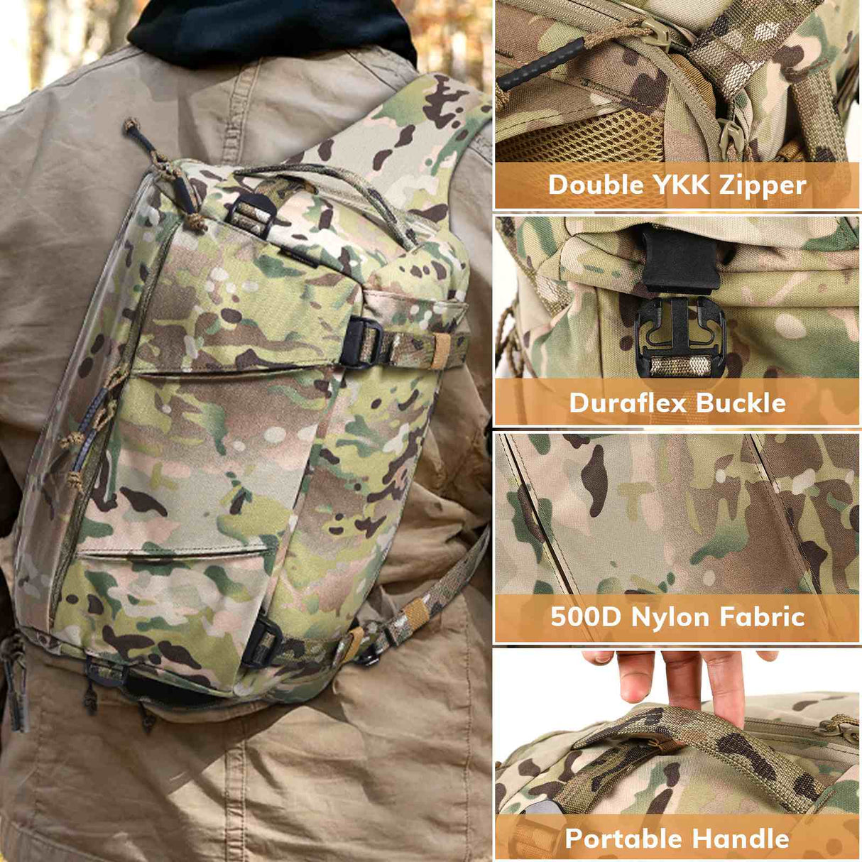 Votagoo 13L Tactical Sling Bag, alternate view 4