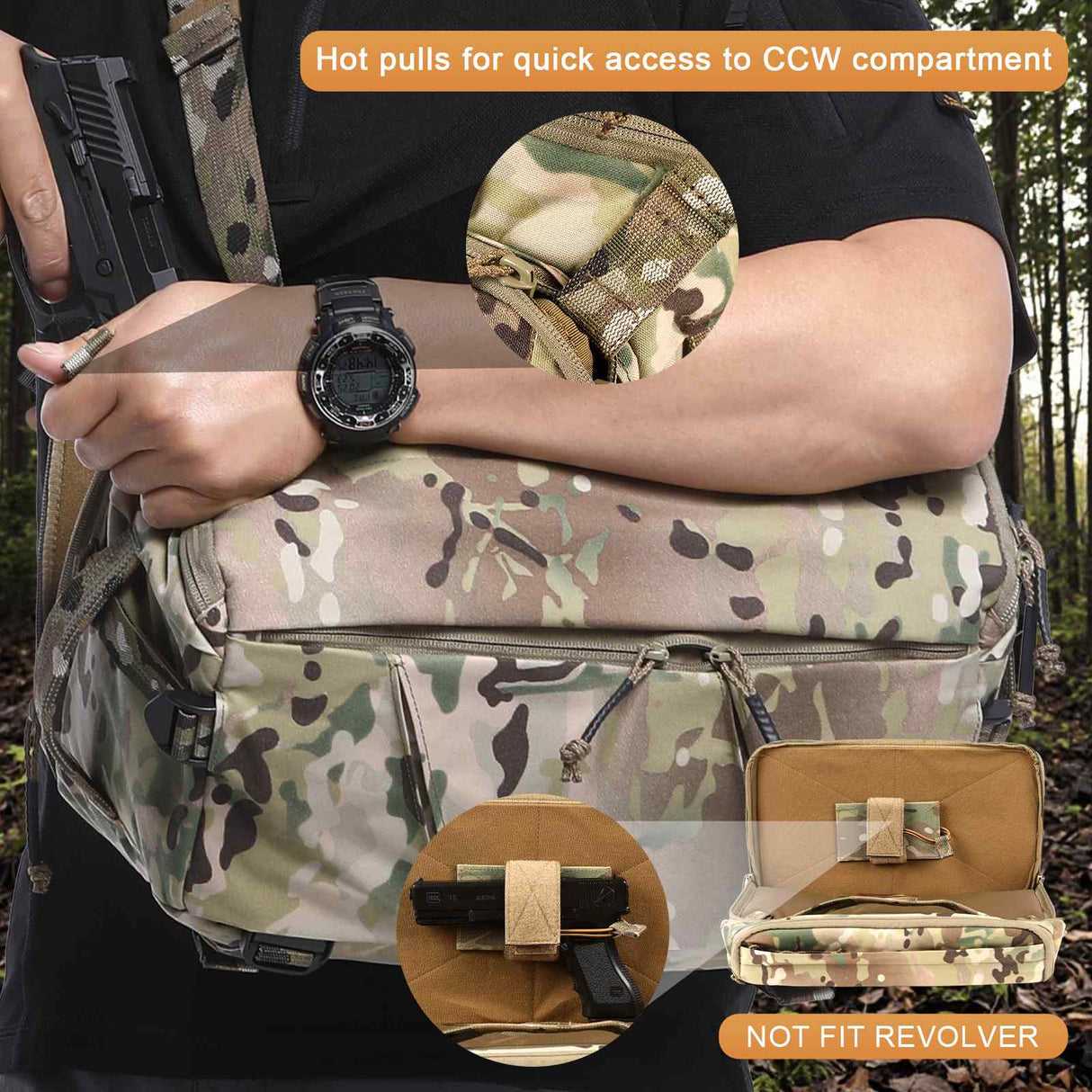 Votagoo 13L Tactical Sling Bag, alternate view 5
