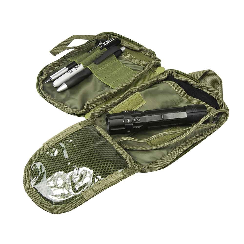 NcSTAR Olive Drab Green organizer utility pouch showing rear PALS straps