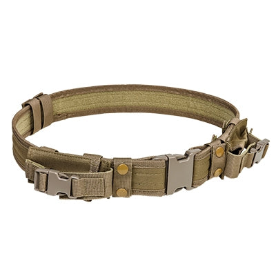 NcSTAR tactical belt with two pouches in Desert/Tan