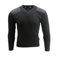 V-Neck Wool Blend Commando Sweater in Black