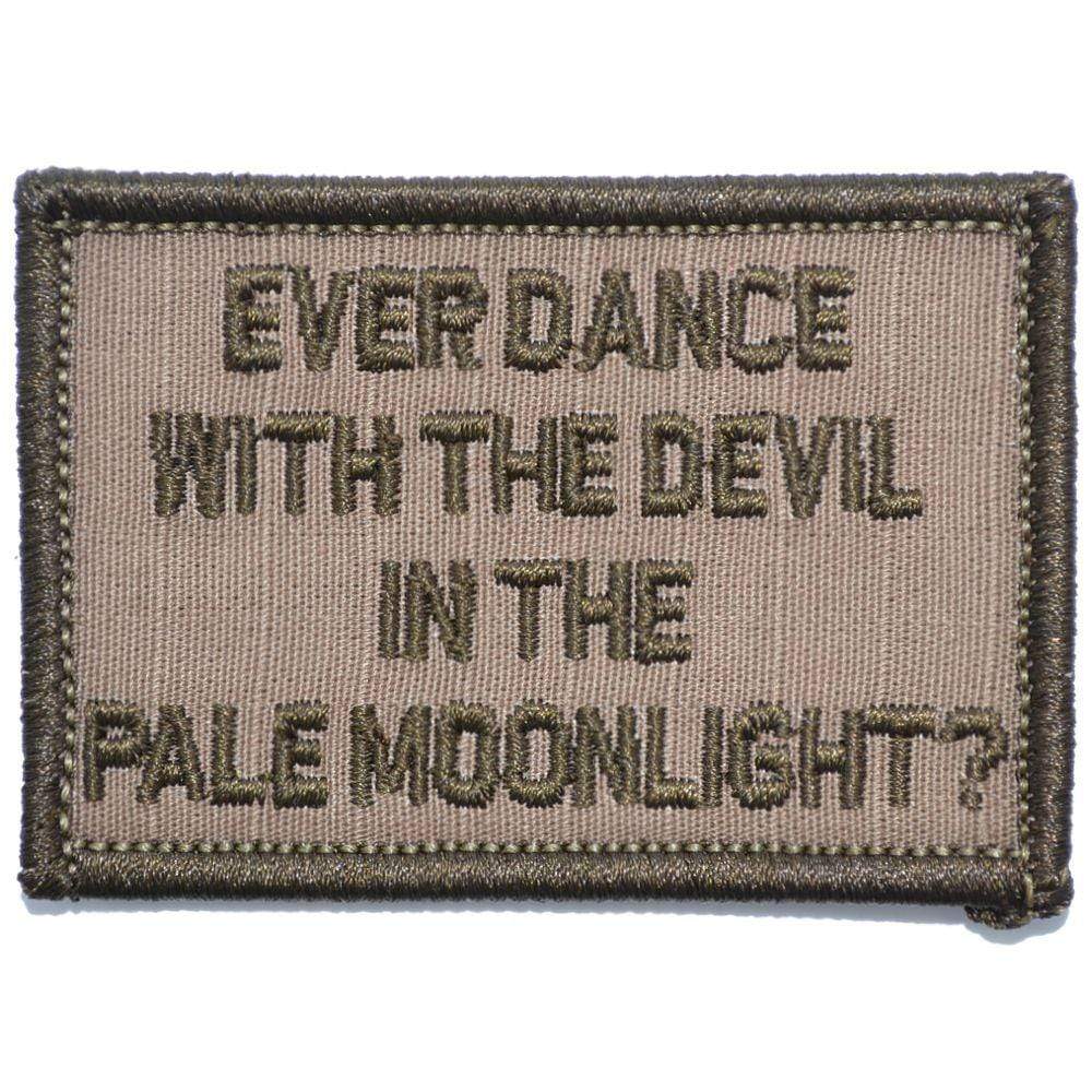 Ever Dance With The Devil In The Pale Moonlight? Joker Quote - 2x3 Patch in Coyote Brown, alternate view 3