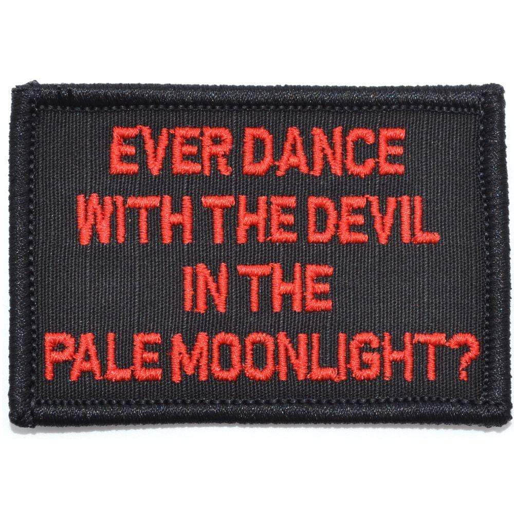 Ever Dance With The Devil In The Pale Moonlight? Joker Quote - 2x3 Patch in Black w/ Red, alternate view 2
