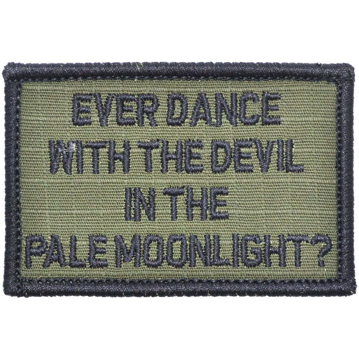 Ever Dance With The Devil In The Pale Moonlight? Joker Quote - 2x3 Patch in Coyote Brown w/ Black, alternate view 4