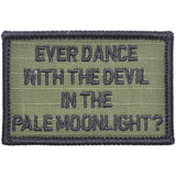 Ever Dance With The Devil In The Pale Moonlight? Joker Quote - 2x3 Patch in Coyote Brown w/ Black, alternate view 4