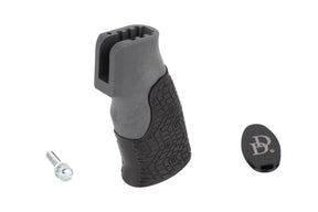 Daniel Defense AR-15 pistol grip in Tornado Grey with included screw and storage cap
