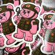 Dead Inside Bear - IDFC BEARS - 3.75" Sticker - Pink