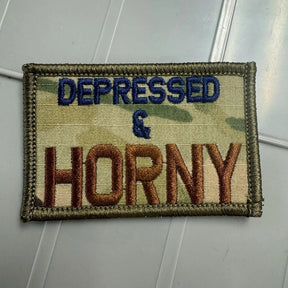 Tactical Gear Junkie Depressed & Horny 2x3 Patch