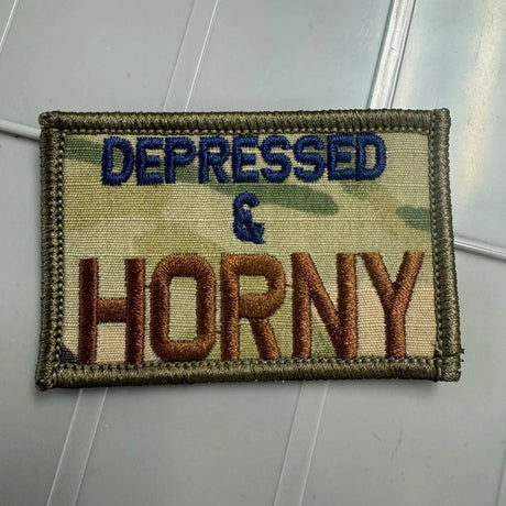 Tactical Gear Junkie Depressed & Horny 2x3 Patch