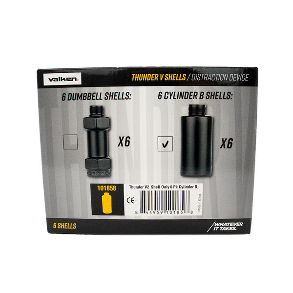 Valken Thunder V2 CO2 Sound Simulation Grenade Cylinder B Shells - 6 Pack - Event Pre-Order