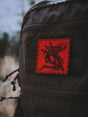 Devil's Due Leather Patch in Red Dye / Black Thread