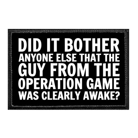 Operation Game Clearly Awake Removable Patch