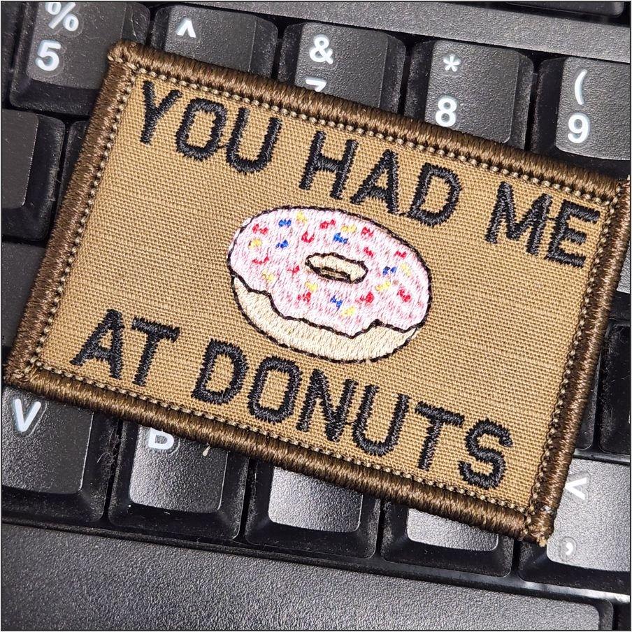 You Had Me At Donuts - 2x3 Patch - Multiple Variants in Coyote Brown, alternate view 3