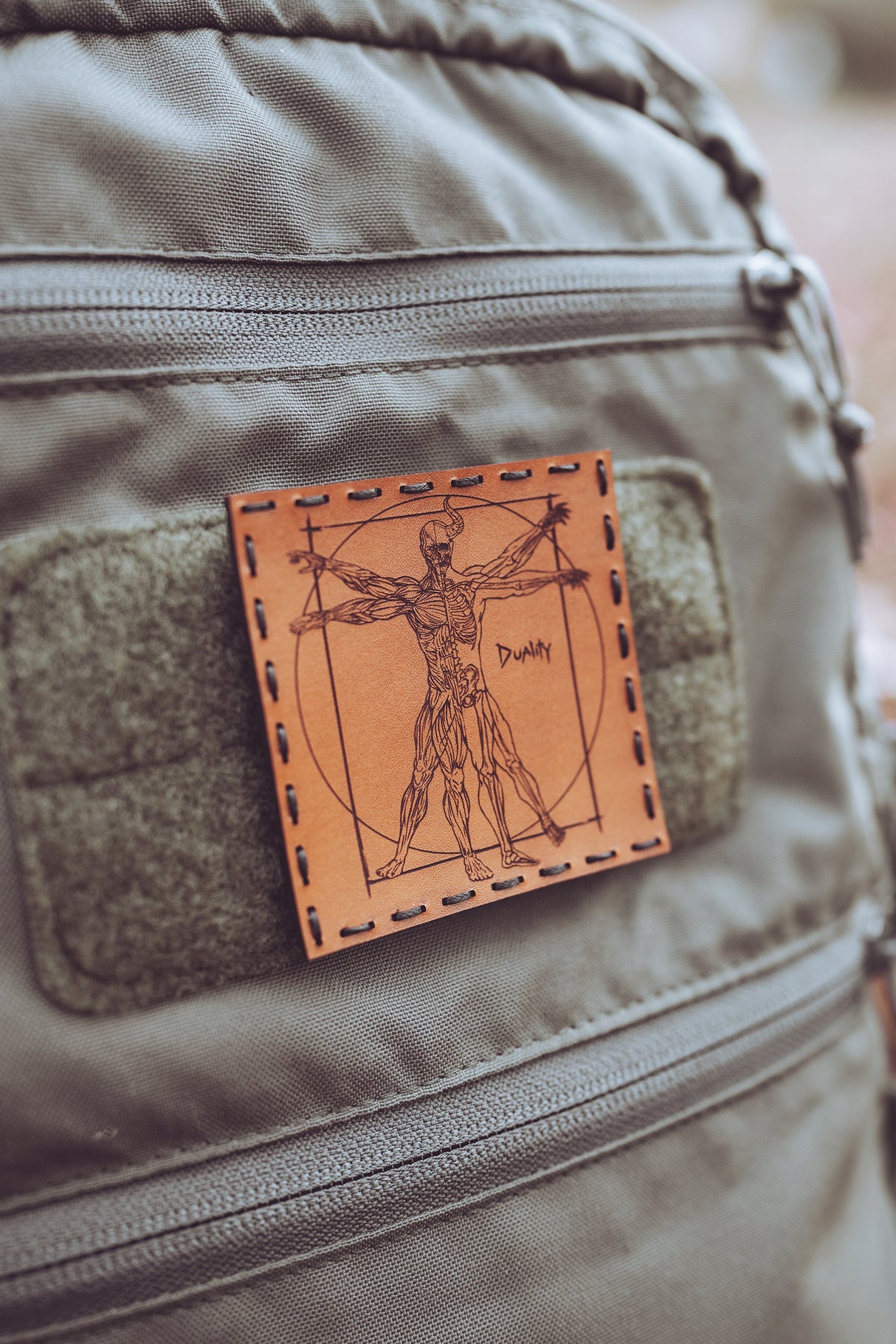 Duality Leather Patch in Walnut Dye / Brown Thread, alternate view 4