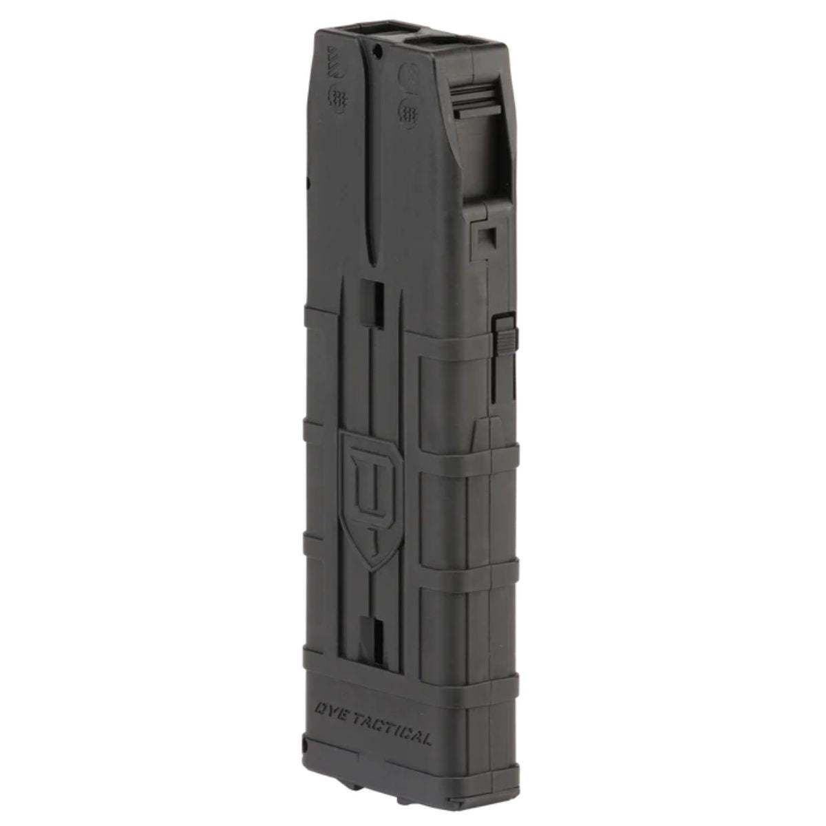 DYE DAM 20-round paintball magazines in black, 2 pack