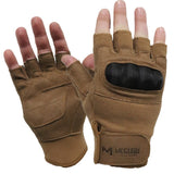 Tactical Half Finger Hard Knuckle Gloves in Coyote, alternate view 3
