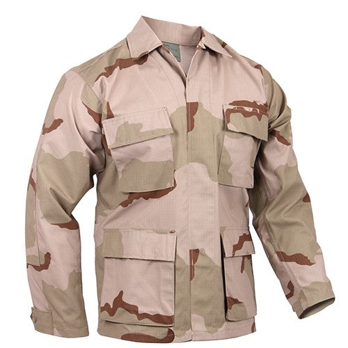 Poly Cotton Twill BDU Shirt in Black, alternate view 3