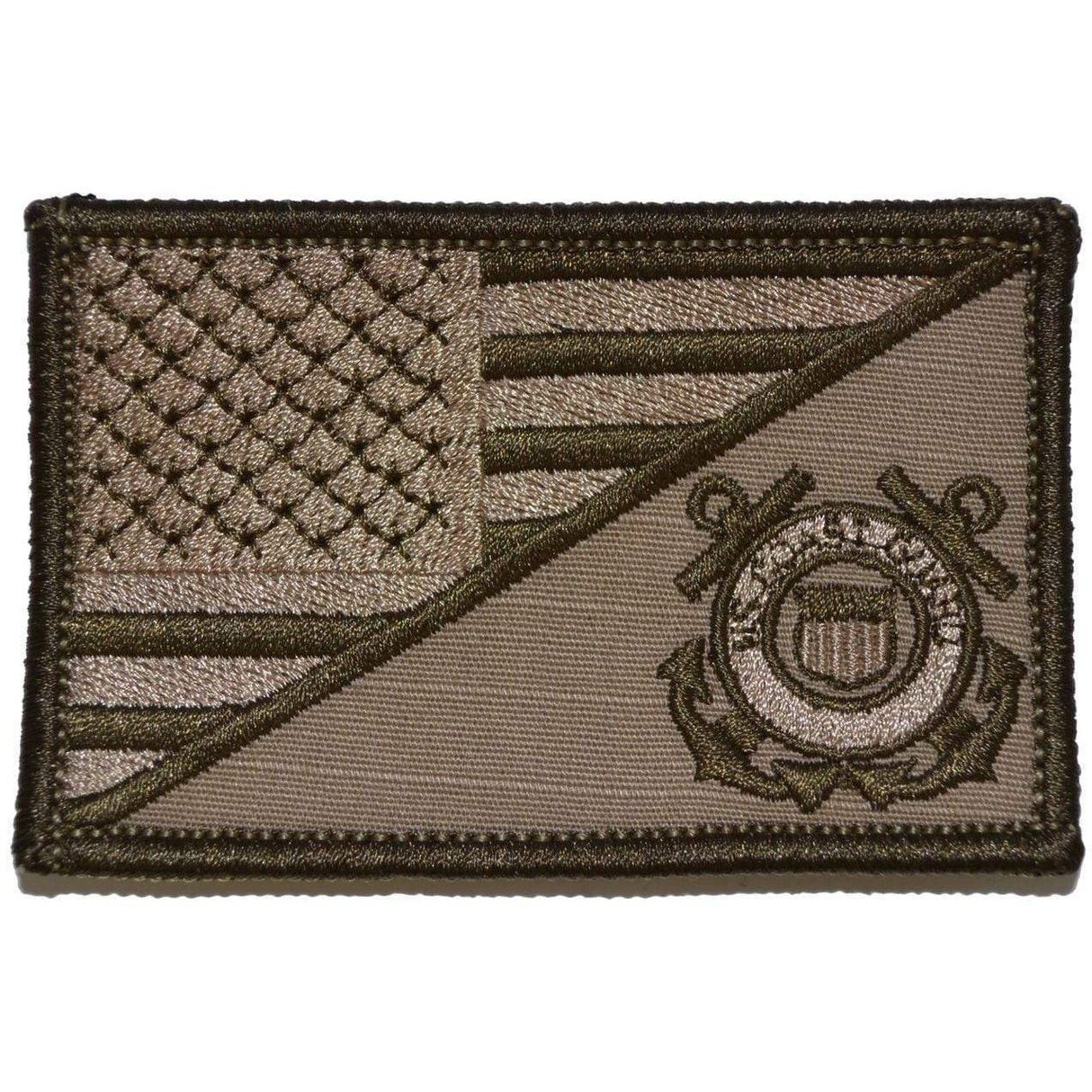 Tactical Gear Junkie Coast Guard USA Flag Patch in Coyote Brown, alternate view 3