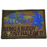 Blue Falcon - 2x3 Patch in Black w/ Red, alternate view 2