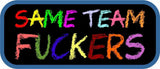 Same Team Fuckers - 3.5" Sticker in Red