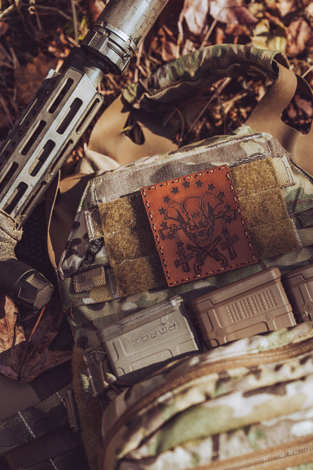 The Forgotten Republic Leather Patch in Walnut Dye / Brown Thread
