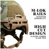 ATE® GEN2 Ballistisk Hjälm | NIJ IIIA Högskuren – Hard Head Veterans