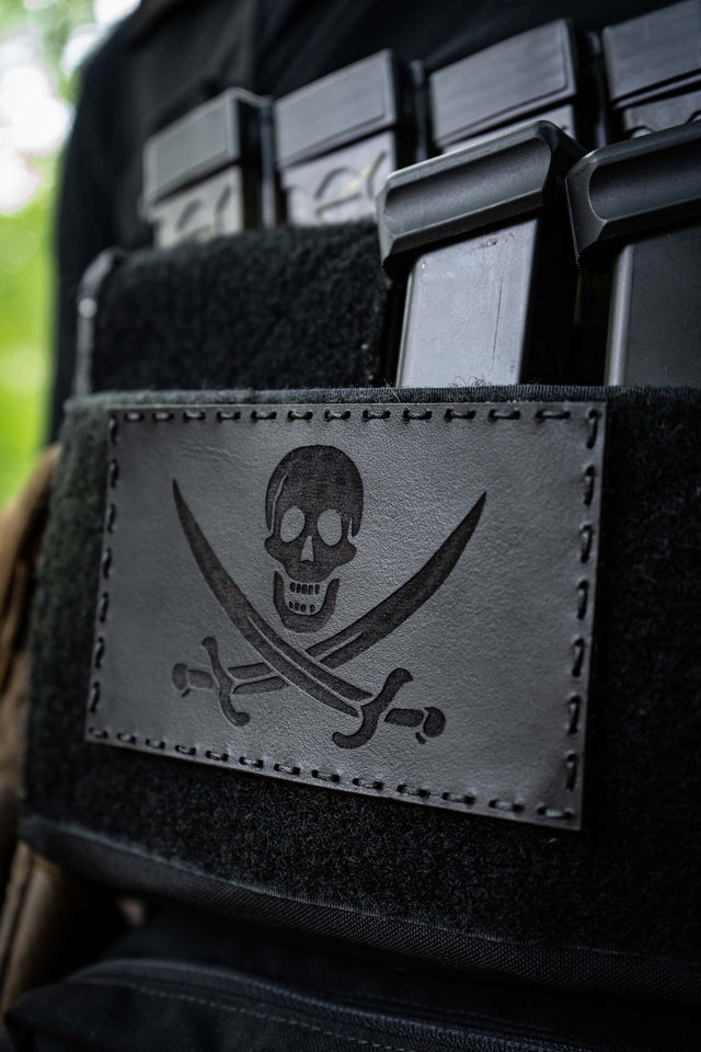 Calico Jack Flag Leather Patch - HR Tactical Innovations