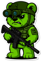Night-Ops Bear - IDFC BEARS - 3.75" Sticker - Green, alternate view 2