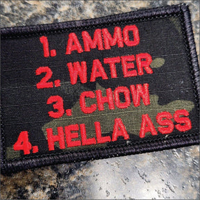 Tactical Gear Junkie Hella Ass 2x3 Patch - MultiCam Black/Red