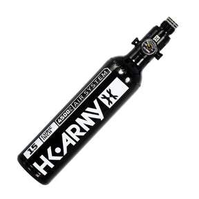 HK Army 15ci 4500 PSI aluminum HPA tank in black with regulator