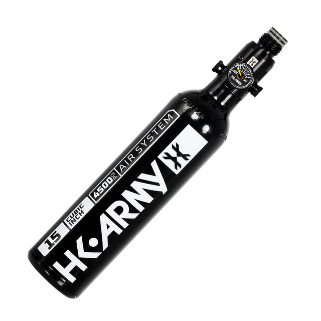 HK Army 15ci 4500 PSI aluminum HPA tank in black with regulator
