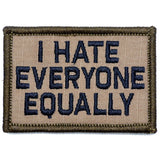 I Hate Everyone Equally - 2x3 Patch in Coyote Brown w/ Black, alternate view 4