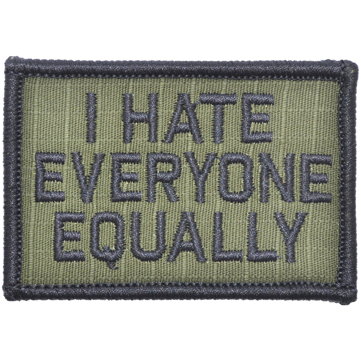 I Hate Everyone Equally - 2x3 Patch in Olive Drab, alternate view 5