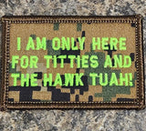 Tactical Gear Junkie Hawk Tuah 2x3 Patch - MARPAT Woodland/Neon Green