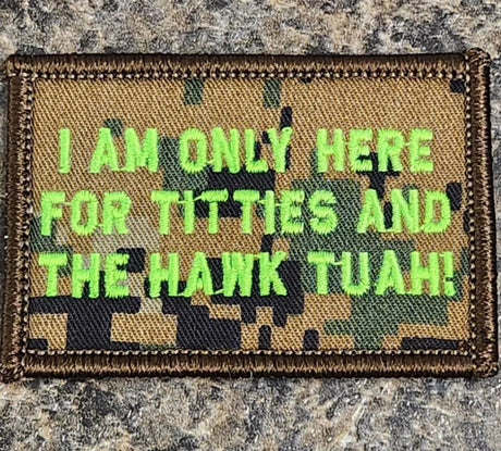 Tactical Gear Junkie Hawk Tuah 2x3 Patch - MARPAT Woodland/Neon Green