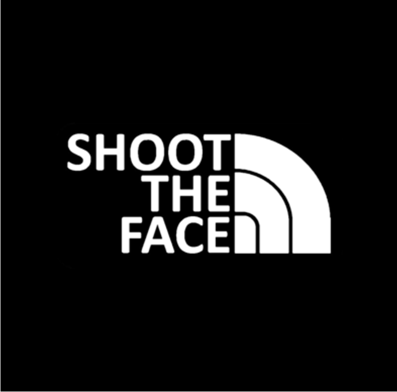 "SHOOT THE FACE" TEE (OFF WHITE) in M, alternate view 2