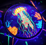 Tactical Gear Junkie Blacklight Jellyfish 3.5 Inch Velvet Patch, alternate view 3
