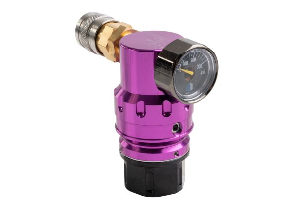 MechLabs FLO MAX regulator with on/off in purple