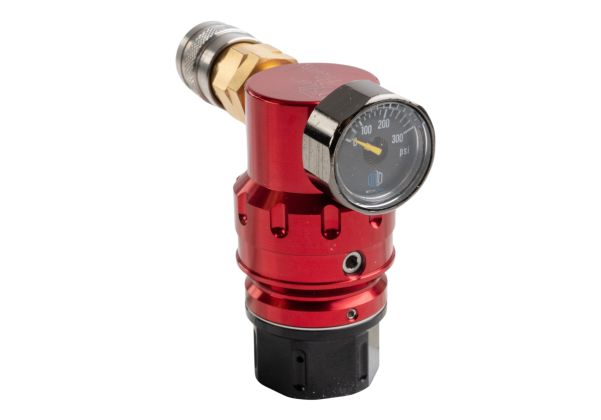 MechLabs FLO MAX regulator with on/off in red