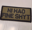ASOS - NI HAO FINE SHYT - 2x4 Patch - Olive Drab w/Black