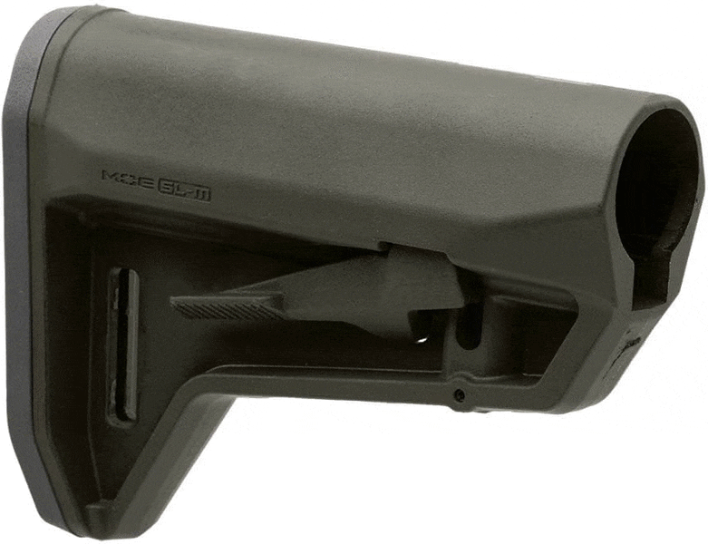Magpul MOE SL Carbine Stock - Black in Olive Drab, alternate view 7