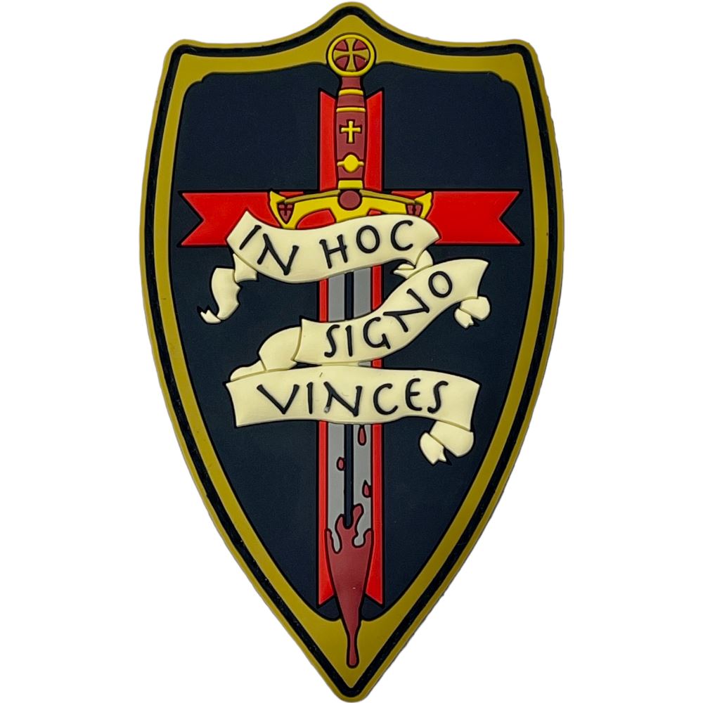 Patch Panel Knights Templar In Hoc Signo Vinces 3D PVC patch and matching sticker